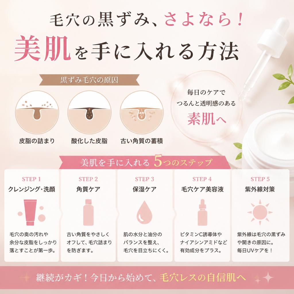 毛穴の黒ずみ、さよなら！美肌を手に入れる方法