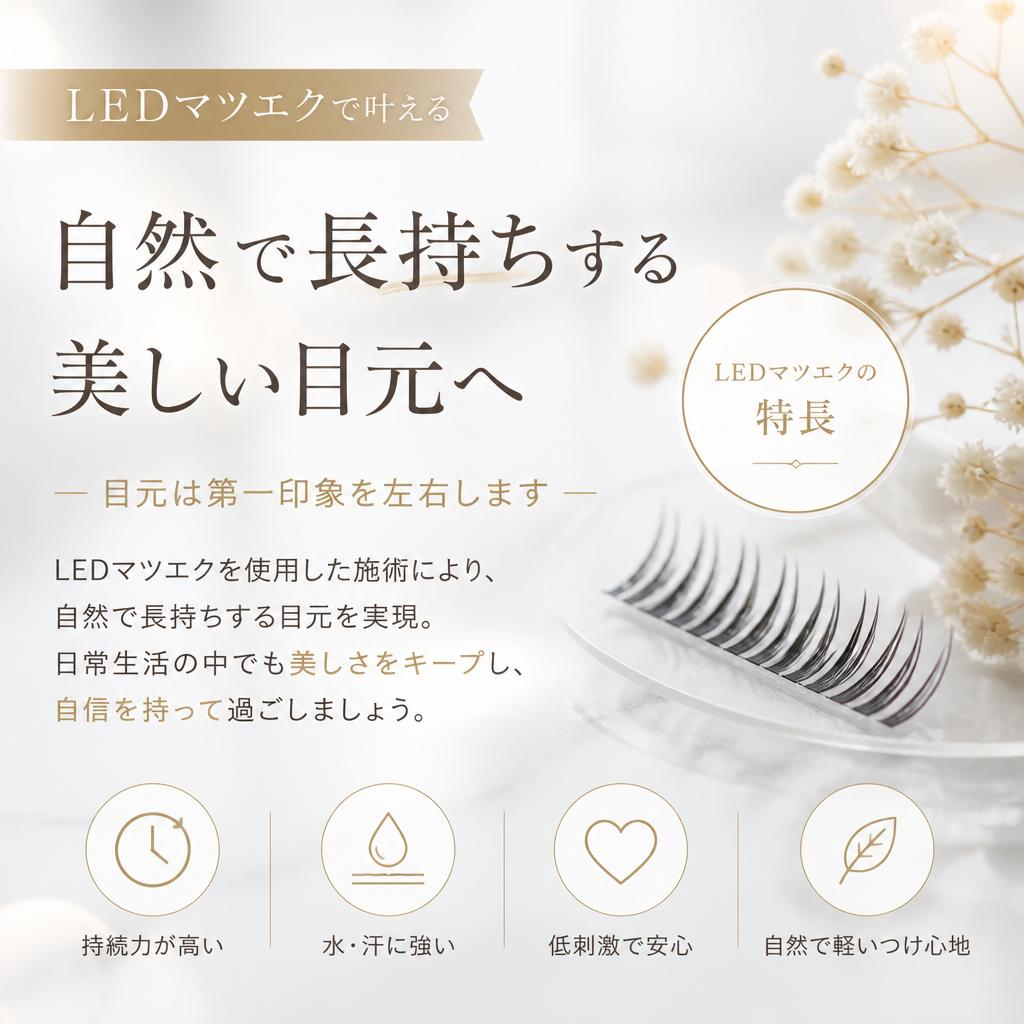 LEDマツエクで目元の印象を変える