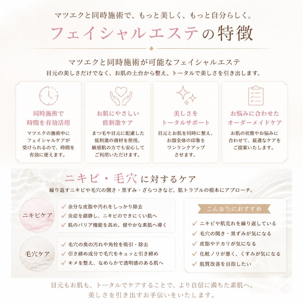 肌の悩みを解消するフェイシャルエステ