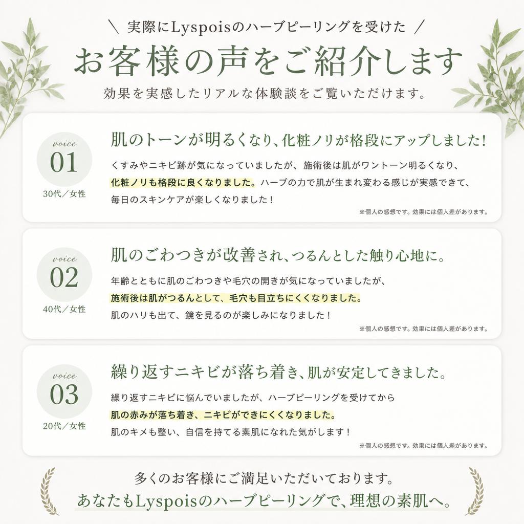 お客様の声：効果の実感