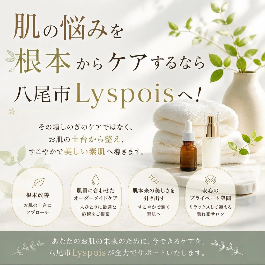 肌の悩みを根本からケアするなら八尾市Lyspoisへ！