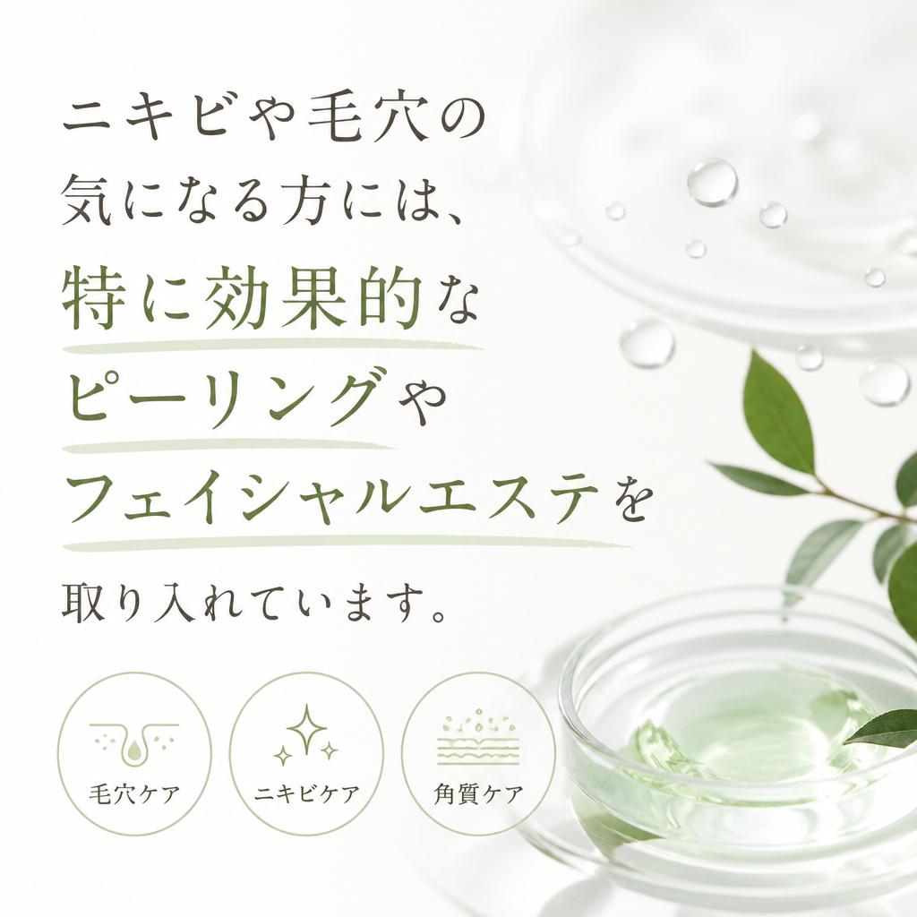 ニキビや毛穴のお悩みも解決