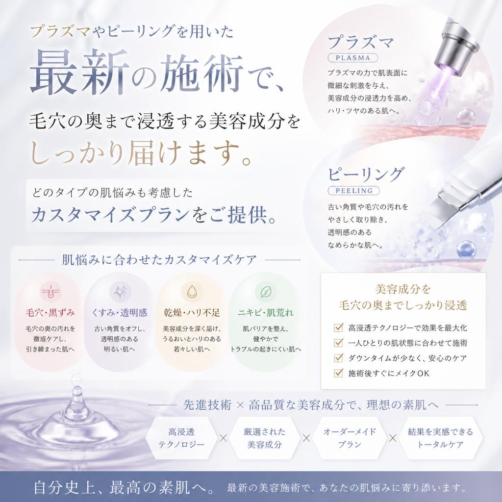 透明感のある美肌を叶える施術内容