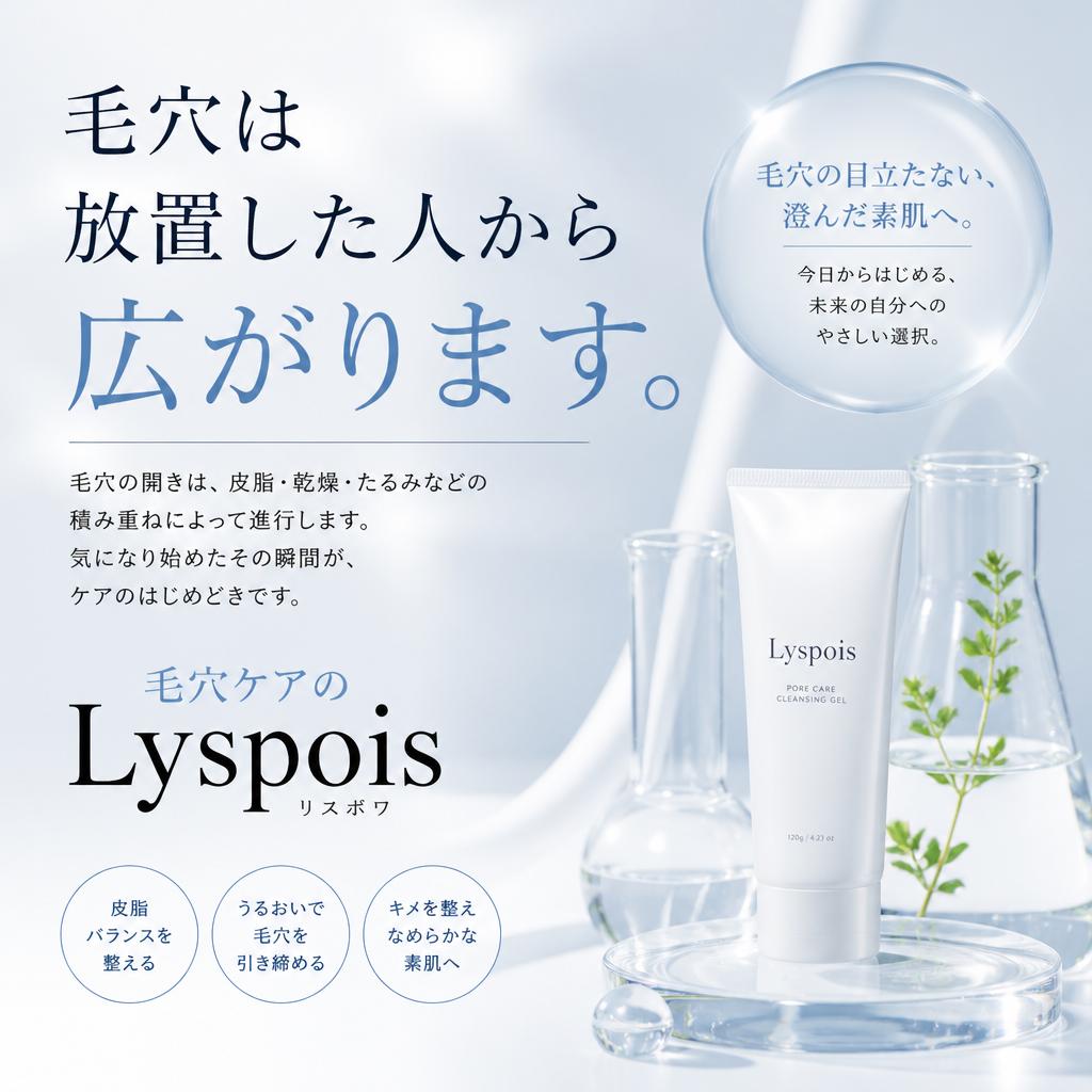 毛穴は放置した人から広がります。毛穴ケアのLyspois